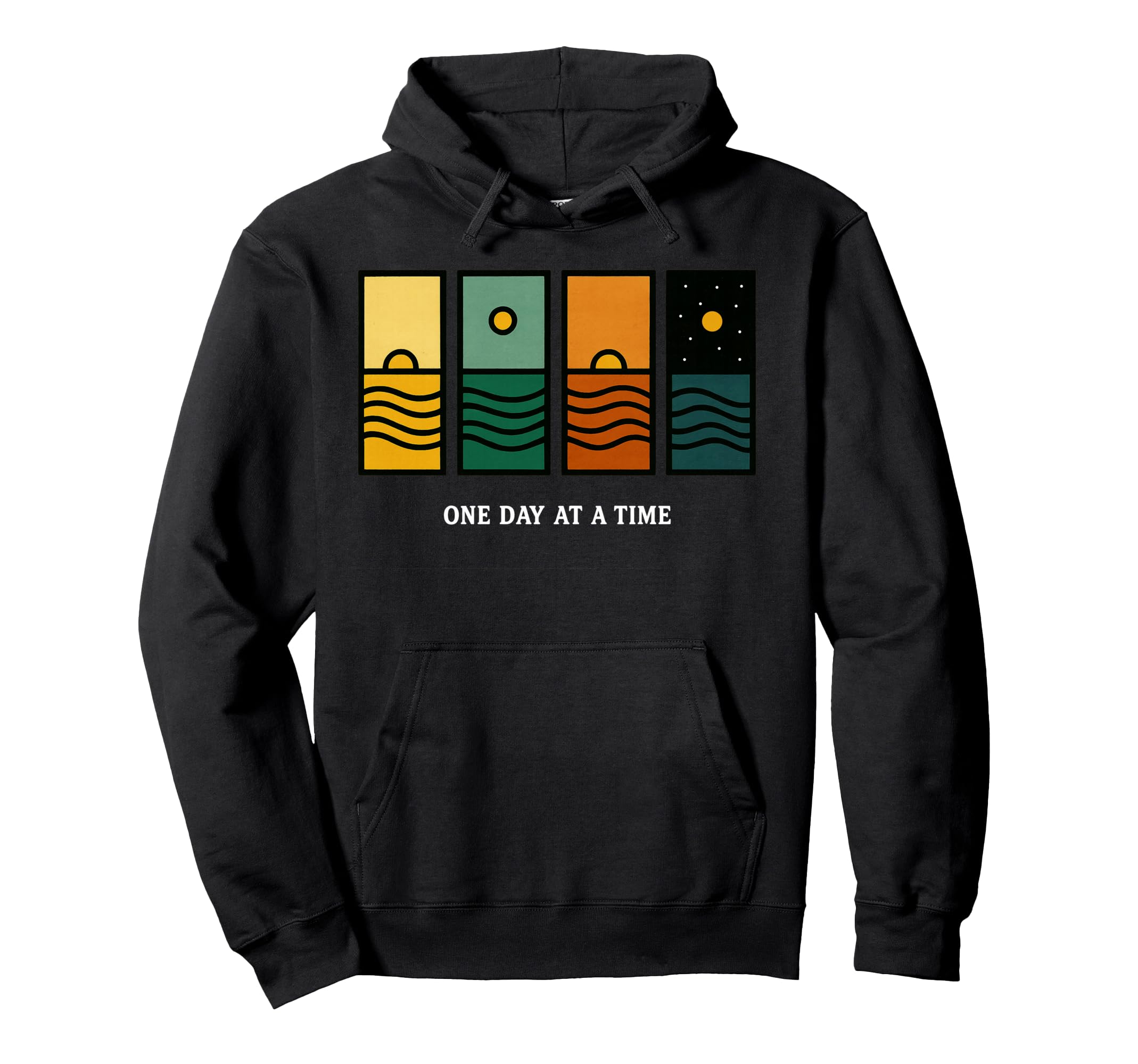 One Day Time Motivational Sunset Hoodie - Casual Everyday Wear Unisex