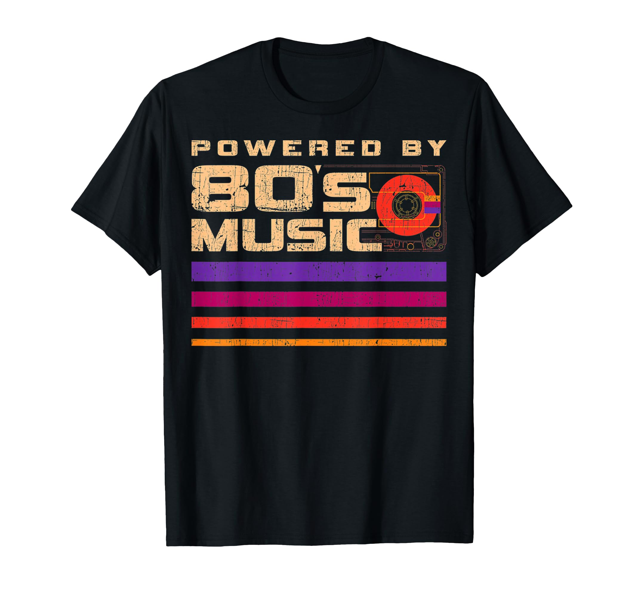 Distressed 80S Music Rock Lovers T-Shirt - Casual Everyday Wear Men Women